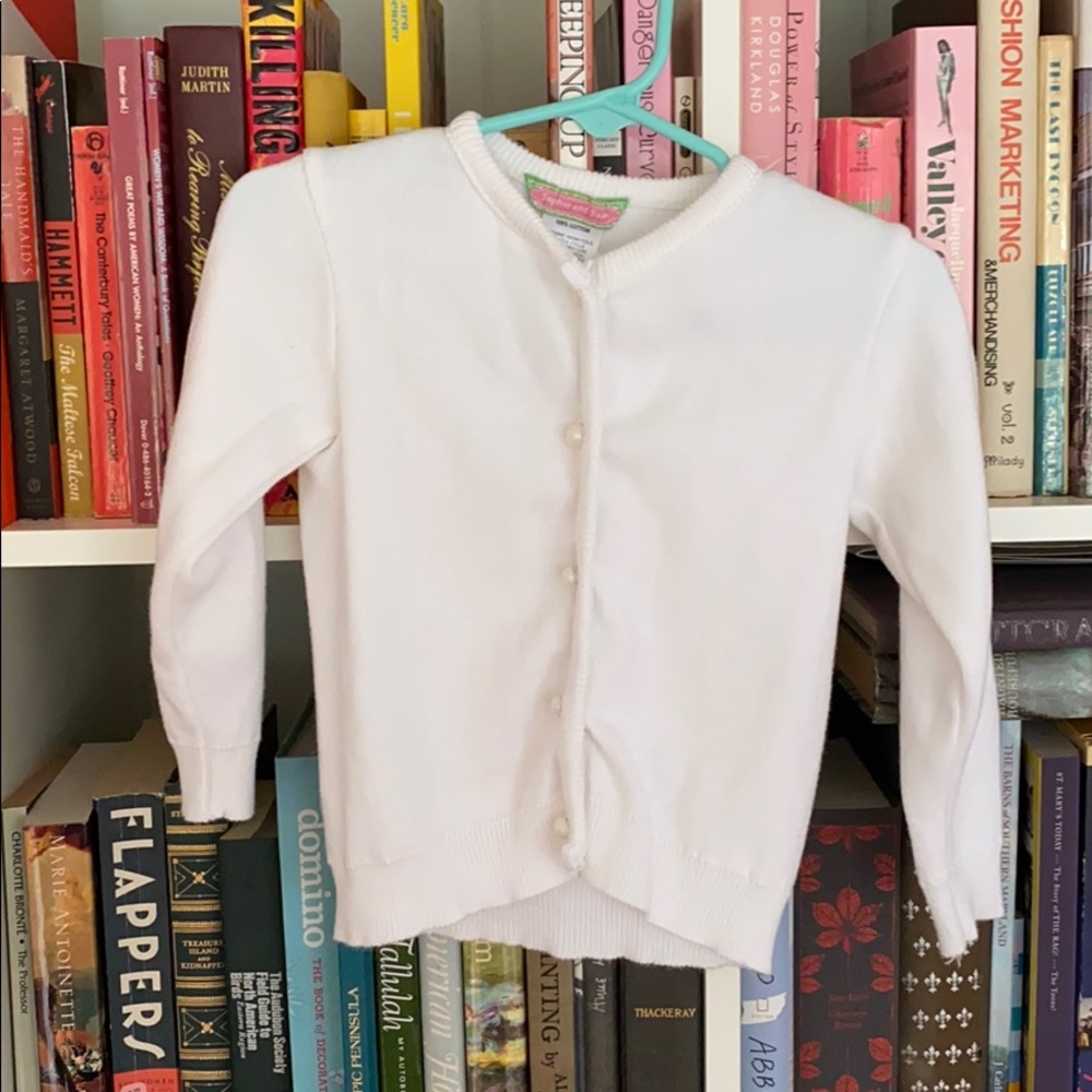 Sophie & Sam White Pearl Button Cardigan